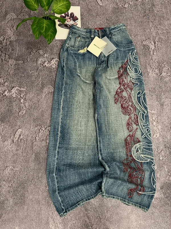 Jeans Anchos con Estilo Vintage